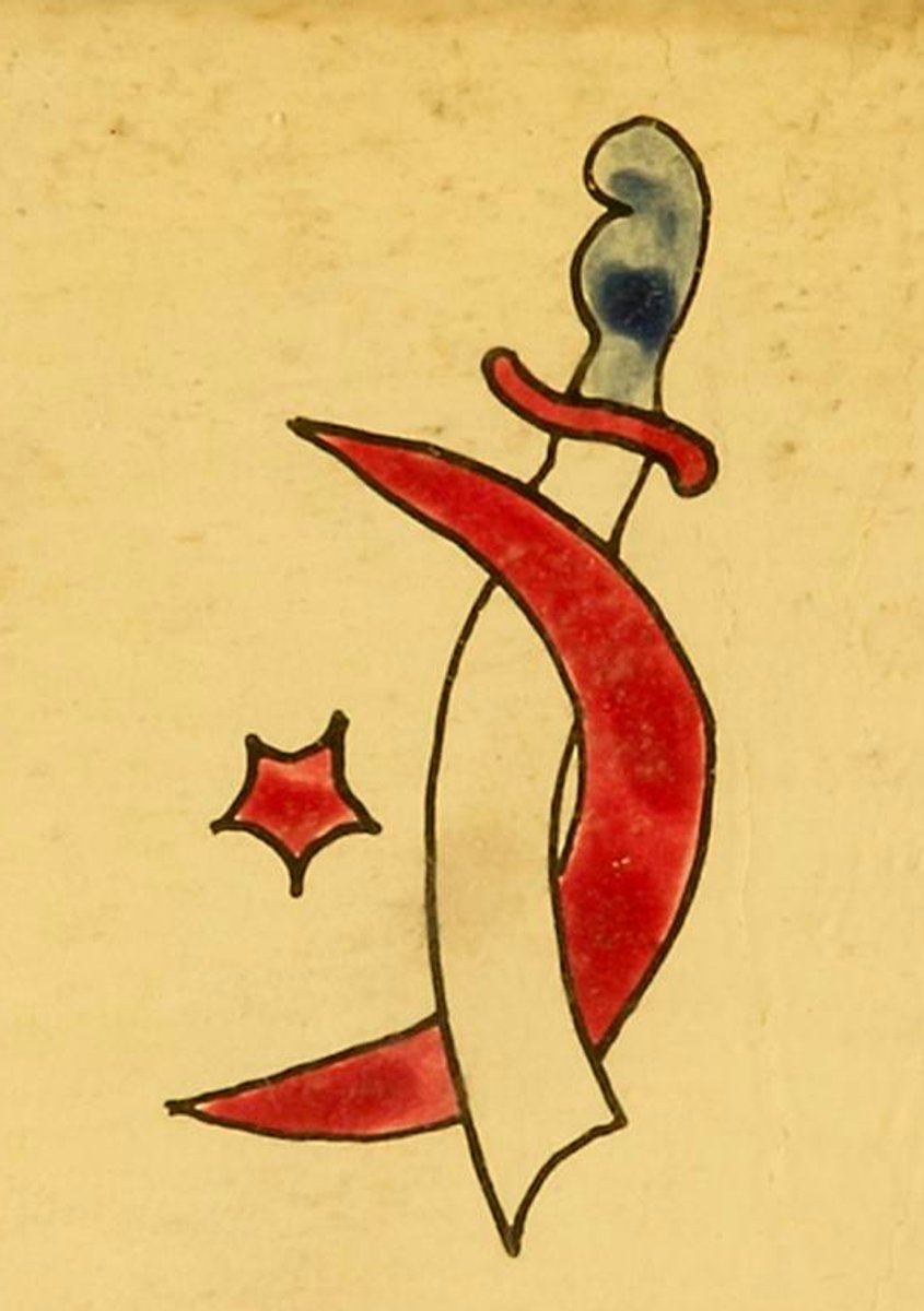 Dagger and crescent (archive) by House flash (archive)